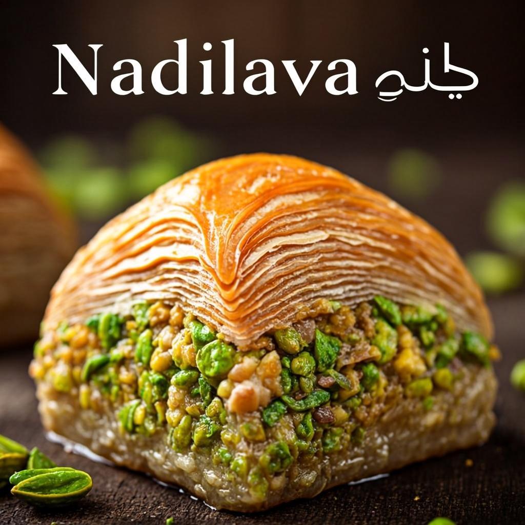 Silindirik rulo formunda, yoğun fıstık dolgulu nadir dolama baklavası